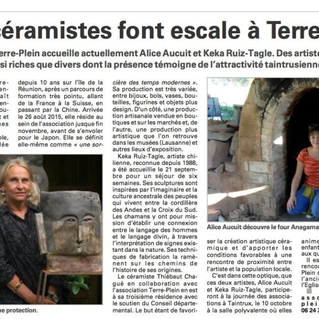 Article journal des Vosges- Alice Aucuit- Ceramiste